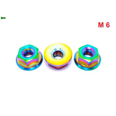 Nakrętka kołnierzowa m6 din 6923 nakrętka tytanowa Ti6Al4V Rainbow